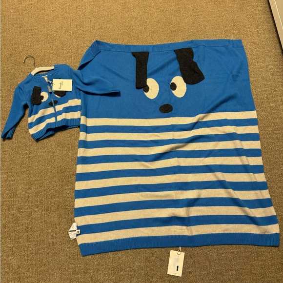 NWT The Bonnie Mob Rufus Bunny Ear Cardigan and Matching NWTBaby Blanket